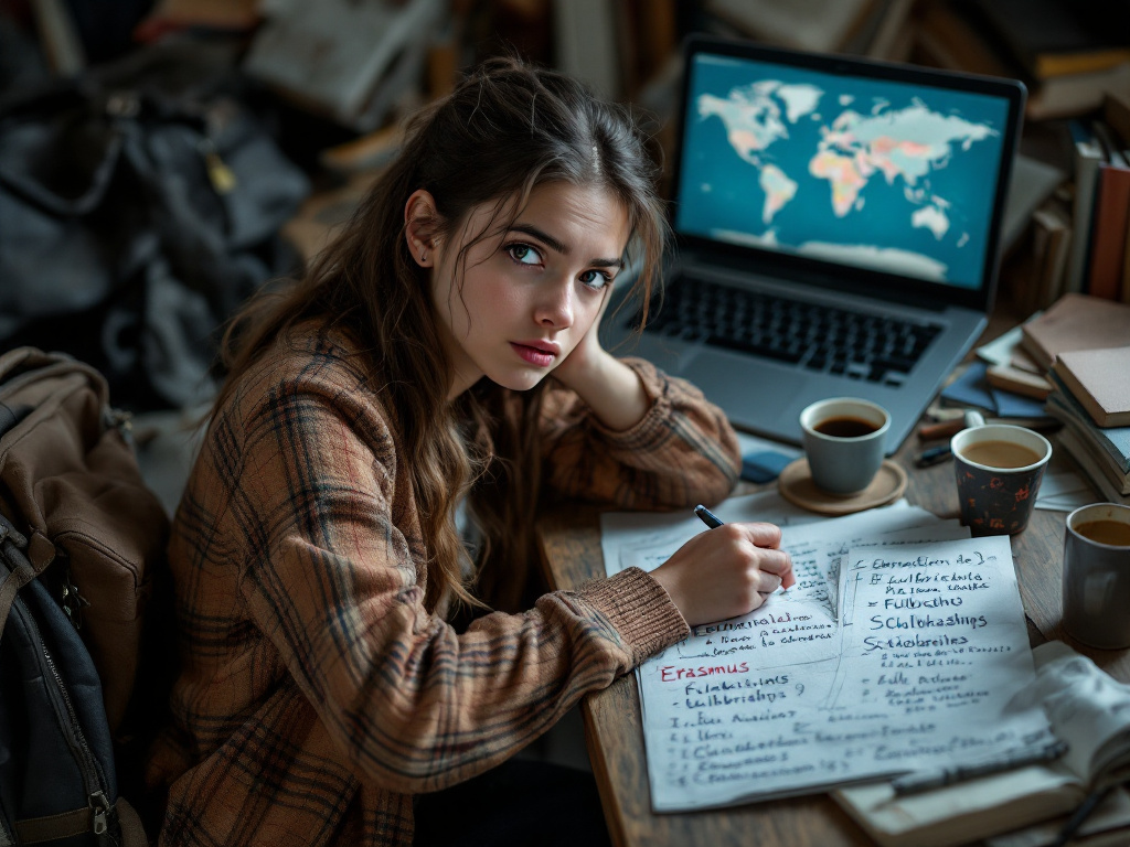 Un Etudiant calcul les aides pour la mobilité internationale